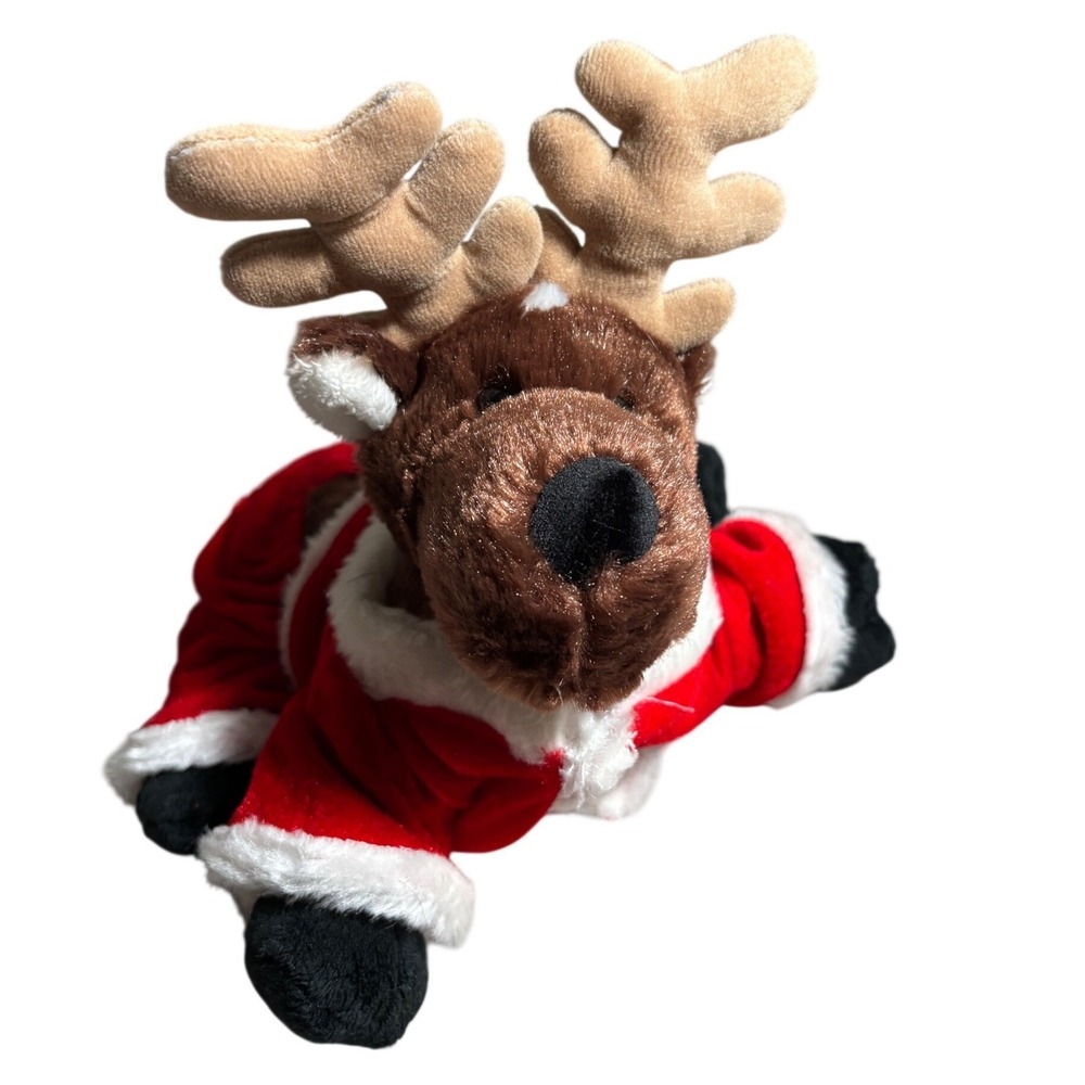 Webkinz Reindeer Plush Ganz Christmas Santa Suit Holiday Stuffed Animal